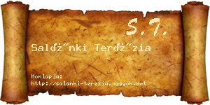 Salánki Terézia névjegykártya