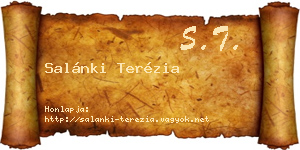 Salánki Terézia névjegykártya